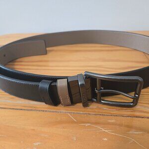 Coach Black/Brown Reversible Belt (Uncut)